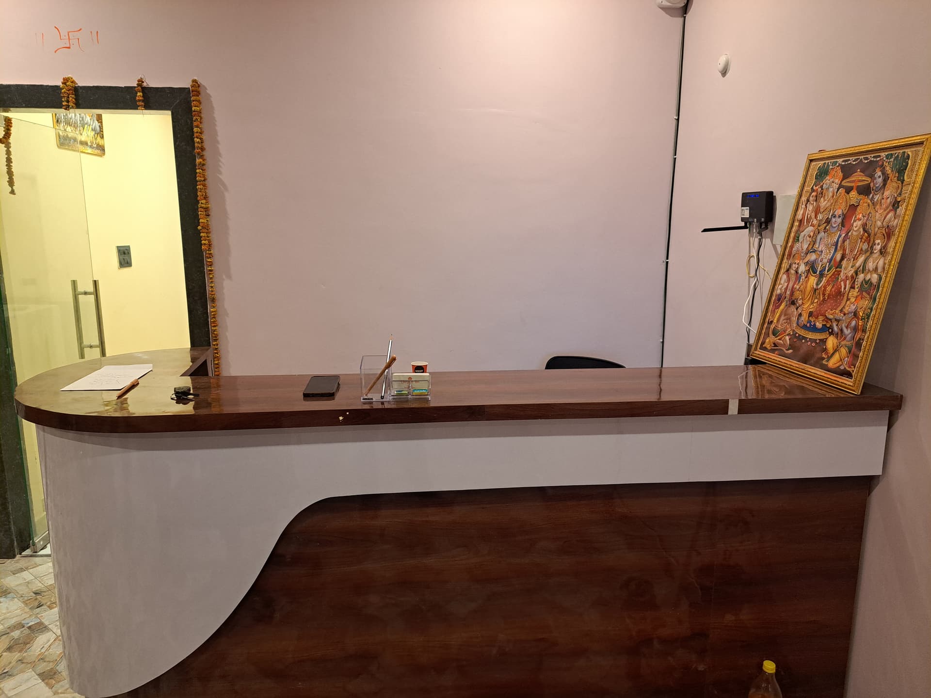 24-hour reception desk at Durgesh Inn